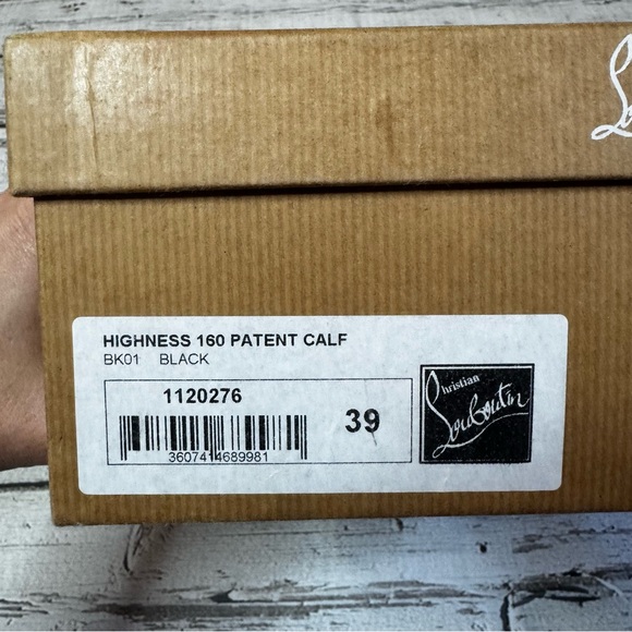 Christian Louboutin Highness Black Patent Platform Heels – Peep Toe, Size 39/9 - Picture 13 of 13